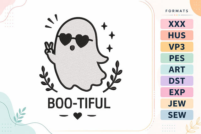 Boo-tiful Ghost Halloween Embroidery Embroidery/Applique DESIGNS sg embroidery 