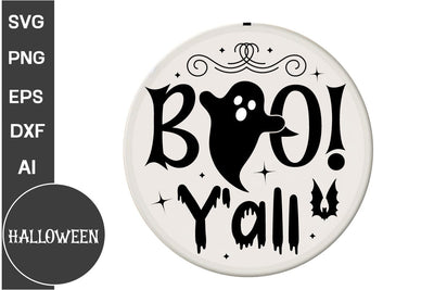 BOO Y’all SVG, Halloween SVG, Retro Halloween SVG, Halloween SVG Design SVG DesignPlante 503 