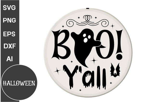 BOO Y’all SVG, Halloween SVG, Retro Halloween SVG, Halloween SVG Design SVG DesignPlante 503 