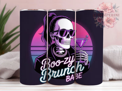 Boo-zy Babe Funny Skeleton Tumbler, Spooky Girl Skeleton Cup, 20Oz Skinny Tumbler Wrap, Funny Halloween Sublimation, Skeleton Cocktail Drinkware, Halloween Party Gift Idea Sublimation Li Zamperini 