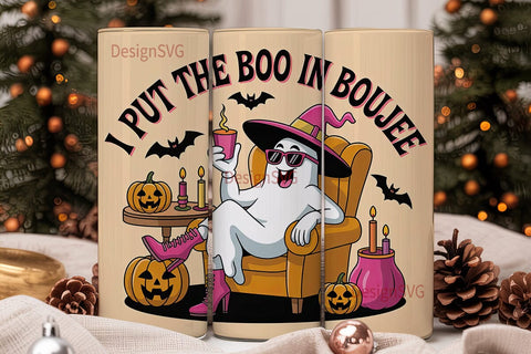 Boojee Ghost Halloween 20oz Tumbler Wrap Sublimation DesignSVG 