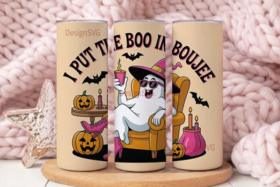Boojee Ghost Halloween 20oz Tumbler Wrap Sublimation DesignSVG 