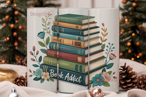 Book Addict 20oz Tumbler Wrap Sublimation DesignSVG 