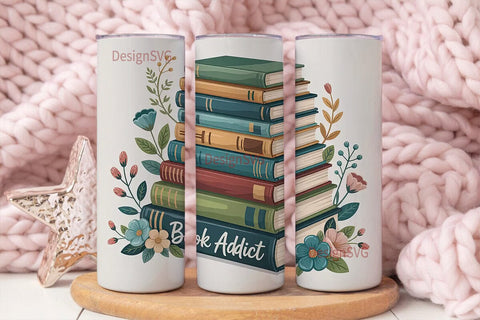 Book Addict 20oz Tumbler Wrap Sublimation DesignSVG 