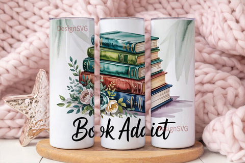 Book Addict 20oz Tumbler Wrap Sublimation DesignSVG 