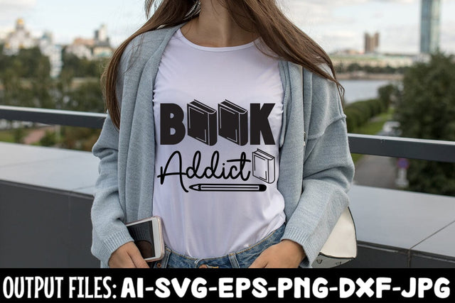 Book Addict svg design SVG Rafiqul20606 
