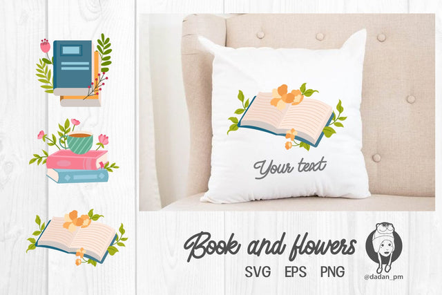 Book and flowers sublimation svg SVG dadan_pm 
