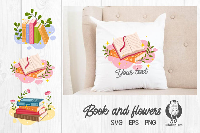 Book and flowers sublimation svg SVG dadan_pm 
