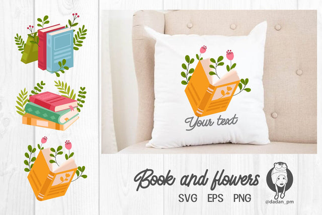 Book and flowers sublimation svg SVG dadan_pm 