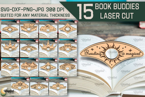 Book Buddies Laser Cut. Book Page Holders SVG SVG Evgenyia Guschina 