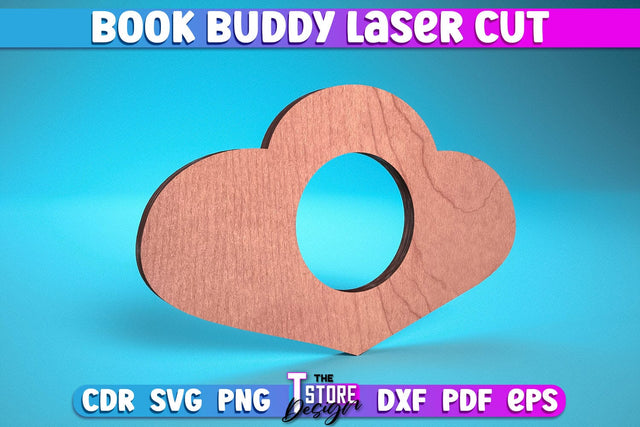 Book Buddy Laser Cut | Book Holder Laser Cut Design | CNC Files SVG The T Store Design 