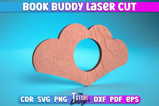 Book Buddy Laser Cut | Book Holder Laser Cut Design | CNC Files SVG The T Store Design 