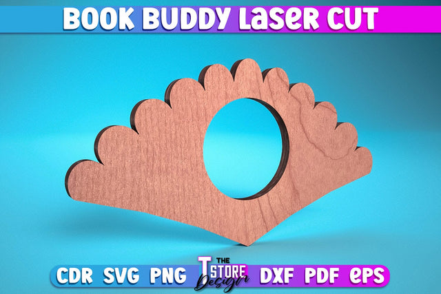 Book Buddy Laser Cut | Book Holder Laser Cut Design | CNC Files SVG The T Store Design 