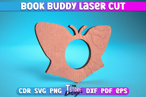Book Buddy Laser Cut | Book Holder Laser Cut Design | CNC Files SVG The T Store Design 
