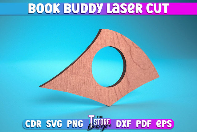 Book Buddy Laser Cut | Book Holder Laser Cut Design | CNC Files SVG The T Store Design 