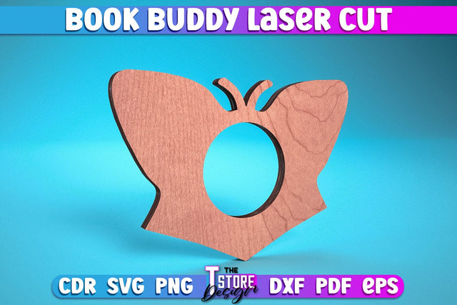 Book Buddy Laser Cut | Book Holder Laser Cut Design | CNC Files SVG The T Store Design 