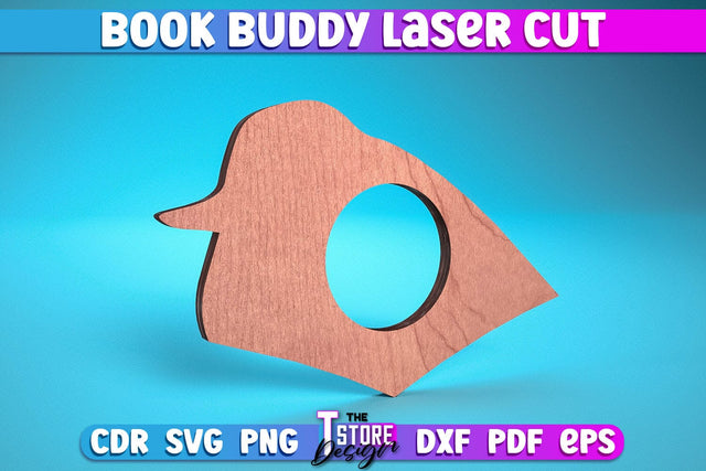 Book Buddy Laser Cut | Book Holder Laser Cut Design | CNC Files SVG The T Store Design 