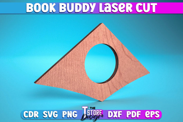 Book Buddy Laser Cut | Book Holder Laser Cut Design | CNC Files SVG The T Store Design 