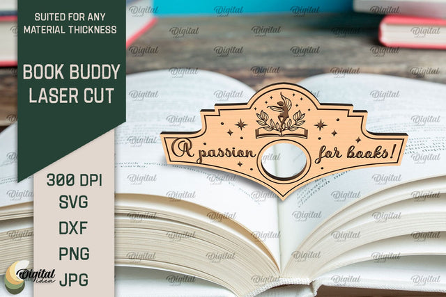 Book Buddy Laser Cut. Book Page Holder SVG SVG Evgenyia Guschina 