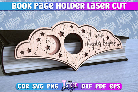 Book Buddy Laser Cut Design | Book Page Holder Laser Cut | CNC File SVG The T Store Design 