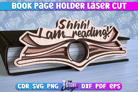 Book Buddy Laser Cut Design | Book Page Holder Laser Cut | CNC File SVG The T Store Design 