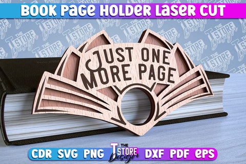Book Buddy Laser Cut Design | Book Page Holder Laser Cut | CNC File SVG The T Store Design 