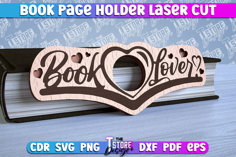 Book Buddy Laser Cut Design | Book Page Holder Laser Cut | CNC File SVG The T Store Design 