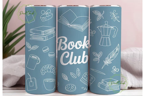 Book Club 20oz Tumbler Wrap Sublimation PixelChick 