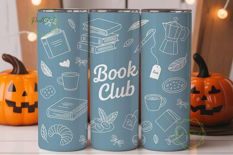 Book Club 20oz Tumbler Wrap Sublimation PixelChick 
