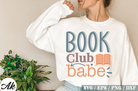 Book Club Babe Retro Design SVG akazaddesign 