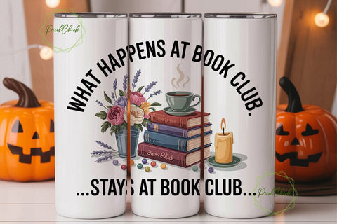 Book Club Tumbler Wrap 20oz Sublimation PixelChick 