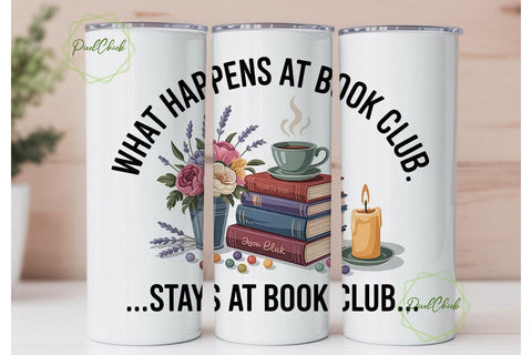 Book Club Tumbler Wrap 20oz Sublimation PixelChick 