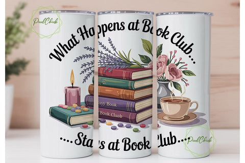 Book Club Tumbler Wrap 20oz Sublimation PixelChick 