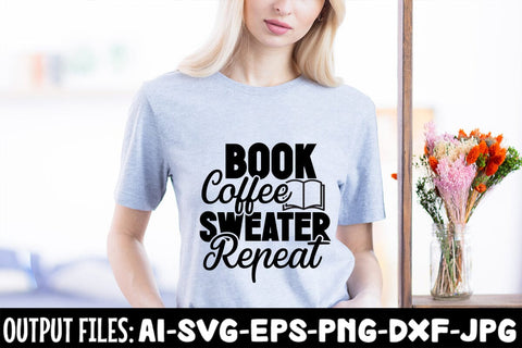 Book Coffee Sweater Repeat svg design SVG Rafiqul20606 