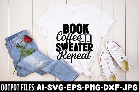 Book Coffee Sweater Repeat svg design SVG Rafiqul20606 