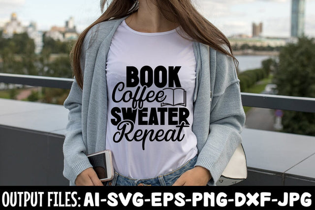 Book Coffee Sweater Repeat svg design SVG Rafiqul20606 