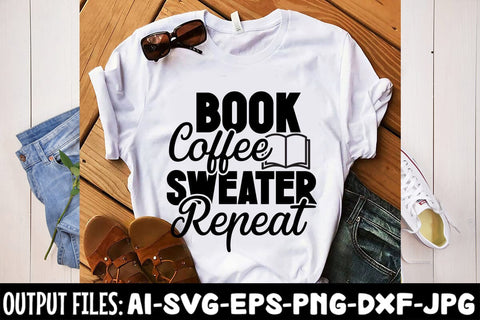 Book Coffee Sweater Repeat svg design SVG Rafiqul20606 