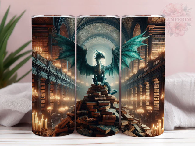 Book Dragon 20oz Tumbler Wrap PNG, Book Lover Tumbler Png, Straight & Tapered Tumbler Wrap, Instant Digital Download Sublimation Li Zamperini 