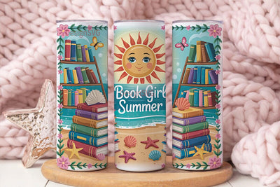 Book Girl Summer 20oz Tumbler Wrap Sublimation DesignSVG 