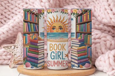 Book Girl Summer 20oz Tumbler Wrap Sublimation DesignSVG 