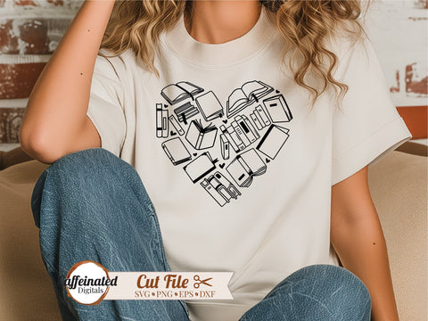 Book Heart svg, png SVG Caffeinated SVGs 