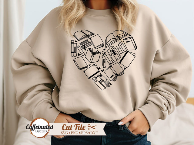 Book Heart svg, png SVG Caffeinated SVGs 