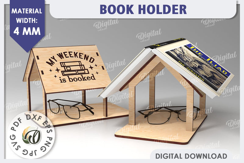 Book Holder Laser Cut. Book Stand SVG Design. Home Decor SVG SVG Evgenyia Guschina 