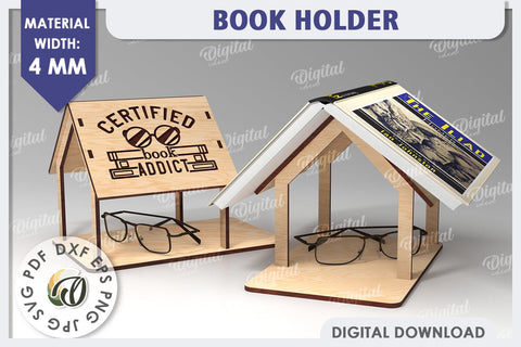 Book Holder Laser Cut. Book Stand SVG Design. Home Decor SVG SVG Evgenyia Guschina 