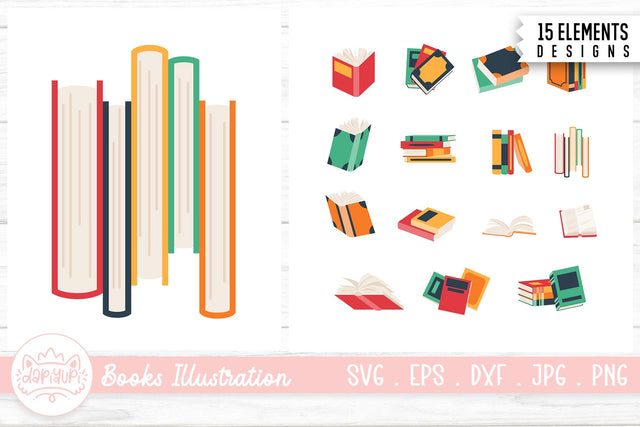 Book Illustration Clipart Bundle SVG dapiyupi store 