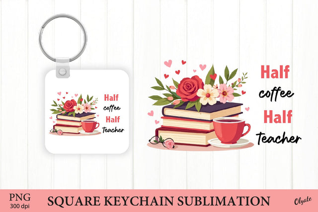 Book Keychain Sublimation PNG. Teacher Keychain PNG Sublimation Olga Terlyanskaya 