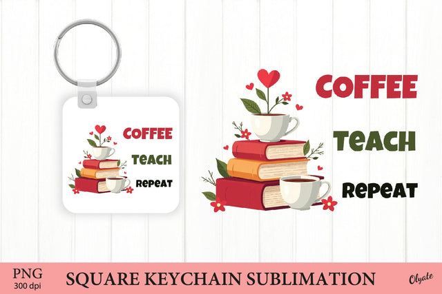 Book Keychain Sublimation PNG. Teacher Keychain PNG Sublimation Olga Terlyanskaya 