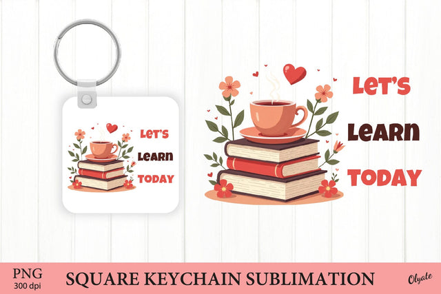 Book Keychain Sublimation. Teacher Keychain PNG Sublimation Olga Terlyanskaya 