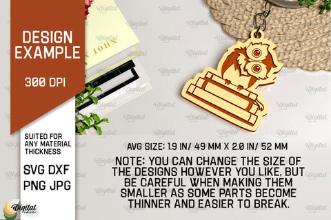 Book Keychains Laser Cut Bundle. Book Keychains SVG Designs SVG Evgenyia Guschina 