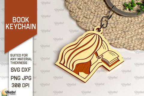 Book Keychains Laser Cut Bundle. Book Keychains SVG Designs SVG Evgenyia Guschina 